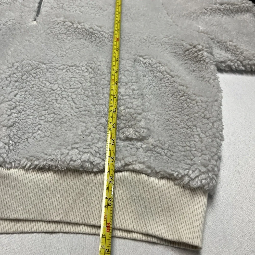 LULULEMON Textured Fleece‎ Scuba Sherpa Half Zip Hoodie Size 14 Oversized Gray